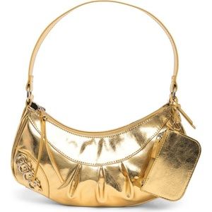 Madden Girl Y2K Gold Metallic Baguette Bag